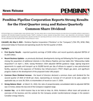 Pembina Pipeline Corporation Reports Strong Results for the First Quarter 2024 and Raises Quarterly Common Share Dividend