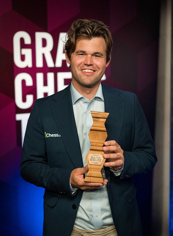 The first leg of the Grand Chess Tour came to a thrilling conclusion on Sunday, May 12 as five-time World Champion and World No. 1 Magnus Carlsen beat tournament leader Grandmaster Wei Yi to win Superbet Poland Rapid & Blitz and $40,000 for the first place finish. (Photo: Business Wire)