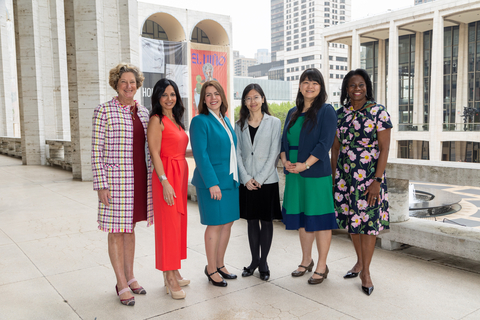 original Northwell leaders and researchers including (left to right) Jill Kalman, MD, Tara Narula, MD, Kristina Deligiannidis, MD, Shih-Shih Chen, PhD, Sunny Tang, MD, and Jennifer Mieres, MD, gathered to celebrate women scientists at Northwell Health’s annual AWSM awards luncheon. (Credit: Feinstein Institutes)
