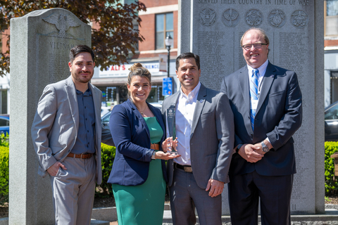 Jon Delgadillo, City of New Britain Director of Support Services, Mayor Erin Stewart, Tom Perrone, GoNetspeed Chief Operations Officer, Richard Clark, GoNetspeed President & CEO. (Photo: Business Wire)