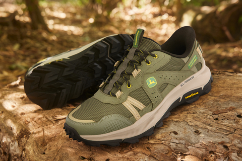 Launching in July, Skechers x John Deere footwear offers the brands' signature trends and comfort technologies for agricultural professionals, outdoor enthusiasts and trendsetters. (Photo: Business Wire)