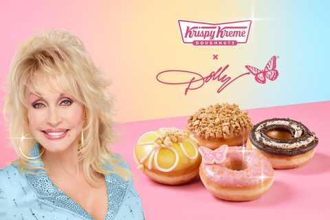 Four delightful, delicious doughnuts highlight first-ever partnership with Dolly Parton; guests who get “Dolly’d Up” May 18 can celebrate with a FREE Original Glazed® Doughnut (Photo: Business Wire)