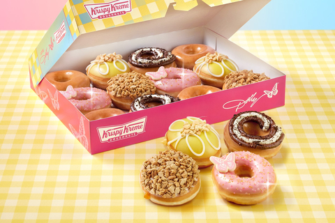 Four delightful, delicious doughnuts highlight first-ever partnership with Dolly Parton; guests who get “Dolly’d Up” May 18 can celebrate with a FREE Original Glazed® Doughnut (Photo: Business Wire)