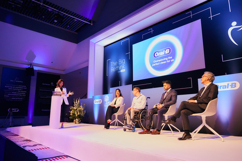 Leonora Scarpa, Johnny Grasser, Dr Vikas Prinja and Prof. Pedro Diz Dios in conversation at Oral-B’s ‘Championing the Perfect Clean for All’ event in Amsterdam, establishing the issue around the anxiety of people with disabilities going to the dentist. (Photo: Business Wire)