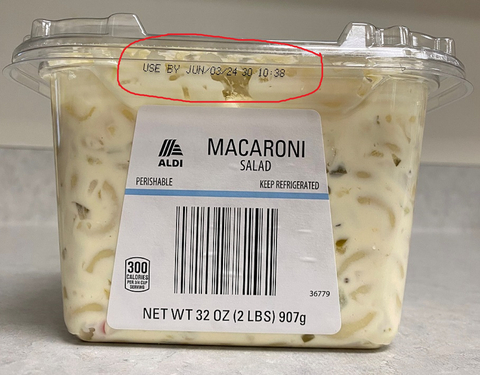 ALDI 32oz Macaroni Salad Use By Date JUN/03/24 (Photo: Reser's Fine Foods)