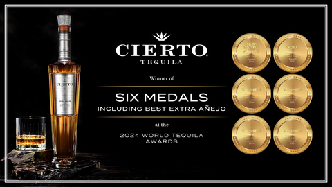 original Cierto Tequila Wins Six Medals, Including Best Extra Añejo at the 2024 World Tequila Awards (Graphic: Business Wire)