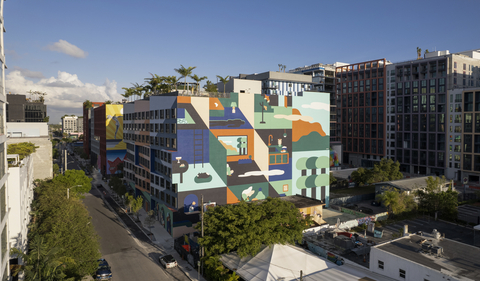thumbnail Exterior mural by artist Jing Wei; photo by Robin Hill/courtesy Related Group