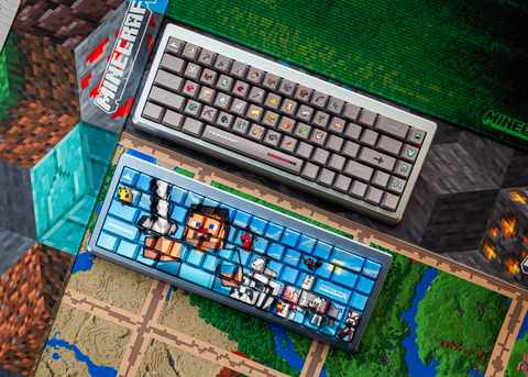 The Higround x Minecraft collection features two Summit 2.0 65 keyboards. (Photo: Business Wire)