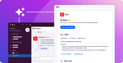 ZoomInfo Copilot allows salespeople to seize time-sensitive opportunities in real time with Breaking Alerts delivered through Slack. (Photo: Business Wire)