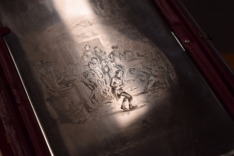 An engraved steel plate used to print an illustration in "Nicholas Nickleby." (Photo: Business Wire)
