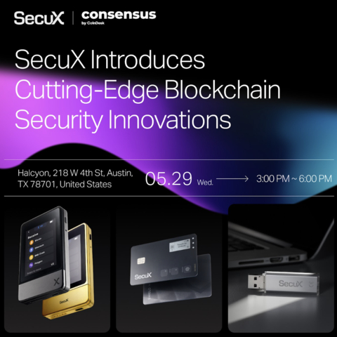 SecuX to Host Blockchain Security Event at Consensus 2024 (Photo: Business Wire)