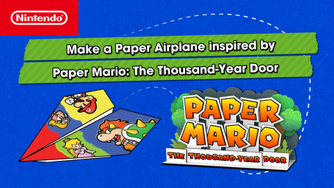 Former world record holder and paper plane expert John “The Paper Airplane Guy” Collins has partnered with Nintendo to create a special Paper Mario: The Thousand-Year Door themed paper airplane, along with a step-by-step video for making your own. (Graphic: Business Wire)
