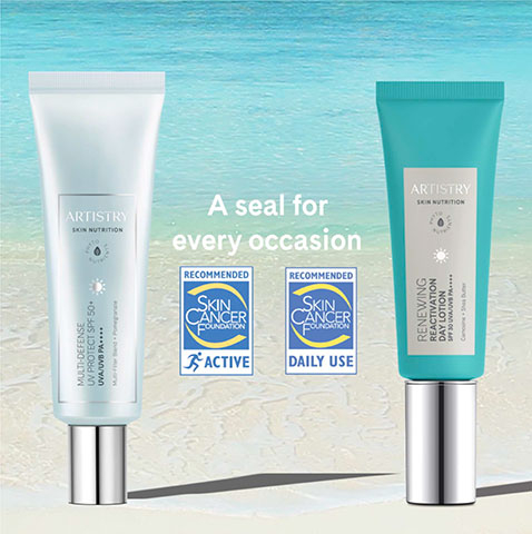 Amway’s Artistry™ sun screen products have earned the prestigious Skin Cancer Foundation’s Seal of Recommendation for Active Use.