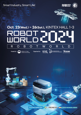 ROBOTWORLD 2024 is offering an early registration discount up to 20% on booth costs until June . ROBOTWORLD 2024 will take place October 23-26 at KINTEX in Ilsan, Korea (Graphic: ROBOTWORLD)