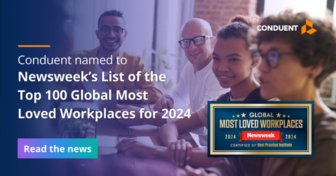 Conduent Named to Newsweek's Top 100 Global Most Loved Workplaces for 2024 (Graphic: Business Wire)