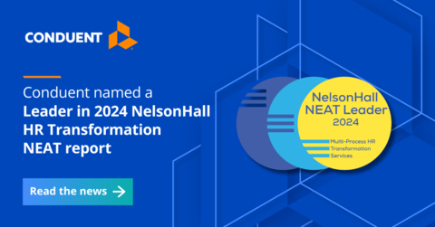 Conduent Recognized as a Leader in 2024 NelsonHall Report on Multi-Process HR Transformation Services (Graphic: Business Wire)