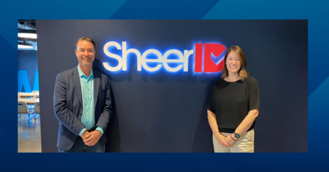 SheerID Co-Founder Jake Weatherly and CEO Stephanie Copeland Weber stand together in the SheerID Portland office. (Photo: Business Wire)