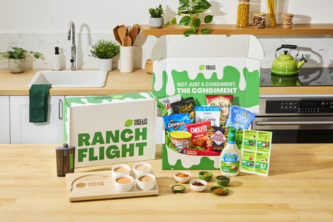 The HelloFresh Ranch Flight features bold ranch flavors and curated snack pairings, plus a portable ranch flask for enjoying ranch dressing anytime, anywhere. (Photo: Business Wire)