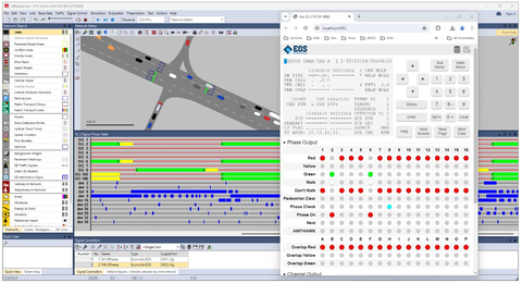 Econolite’s next generation ATC software, EOS, is now embedded in the leading traffic simulation software PTV Vissim. (Graphic: Business Wire)