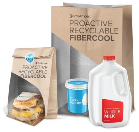 ProAmpac is proud to announce the launch of its patent-pending ProActive Recyclable® FiberCool curbside recyclable insulated bag. (Photo: Business Wire)