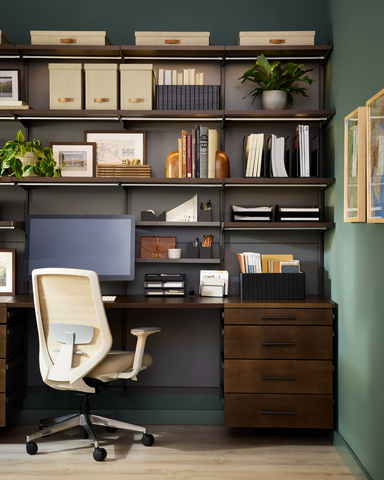 Decor+ by Elfa Office Space in Stained Birch (Photo: Business Wire)