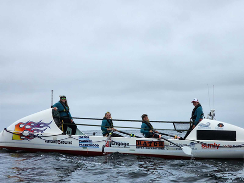 Making Waves for a Cause: Team Hericane Rowing takes on the open seas, supported by Engage Communication and other incredible partners. (Photo: Business Wire)