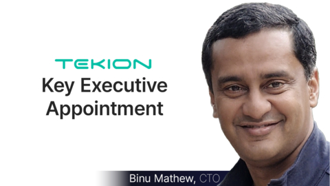 Binu Mathew joins Tekion as Chief Technology Officer, bringing 30 years of experience in software product development and strategy. (Graphic: Business Wire)