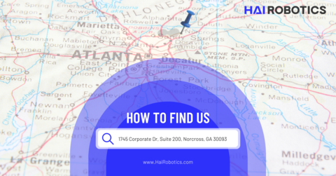 Hai Robotics has relocated its Americas headquarters to 1745 Corporate Dr., Suite 200, Norcross, GA 30093. (Graphic: Business Wire)