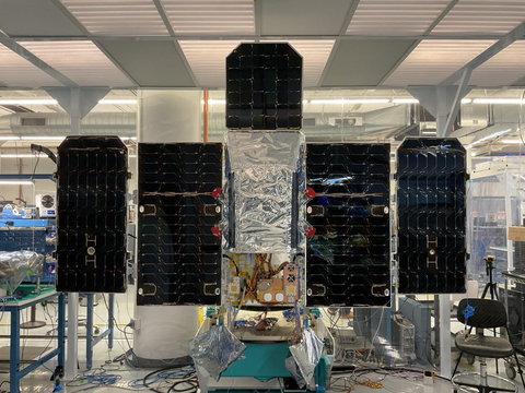 Tanager-1 during a recent successful solar array deployment test, conducted to ensure proper function in space. (Photo: Business Wire)