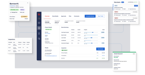 Built's unified commercial real estate (CRE) financing and asset & portfolio management enables lenders to asset manage CRE loans, portfolio manage the CRE book, and digitize draws for bridge and construction loans, all within a single platform. (Graphic: Business Wire)