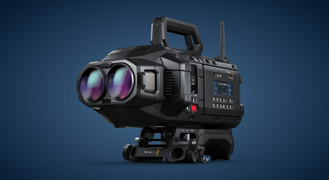 Blackmagic URSA Cine Immersive features a fixed, custom lens system pre-installed on the body designed for Apple Immersive Video (Photo: Business Wire)