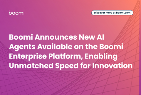 Boomi宣布在Boomi企業平台上推出新的人工智慧代理，帶來無與倫比的創新速度（圖片：美國商業資訊）