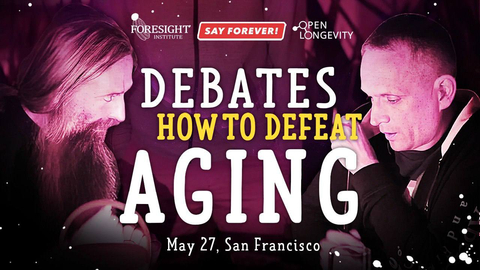 Longevity debates poster (Graphic: Business Wire)