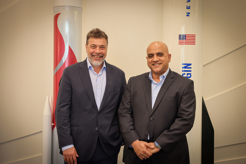 Vrio President Darío Werthein and Project Kuiper's Naveen Kachroo meet at Project Kuiper headquarters in Redmond, Washington. (Photo: Business Wire)