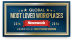 Zebra Technologies named to Newsweek’s list of Global Most Loved Workplaces® for the second consecutive year. (Graphic: Business Wire)