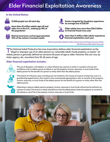 Elder Financial Exploitation Awareness Infographic