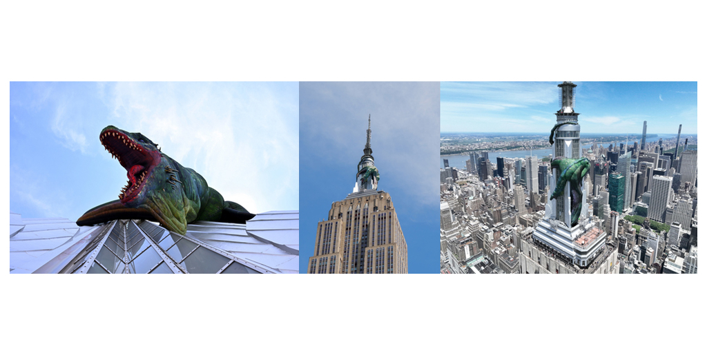 ニューヨークシティのスペクタクル：エンパイア・ステート・ビルディング、マックスとの提携で建物のマストに巻き付いた270フィートのVhagar the Dragonを披露