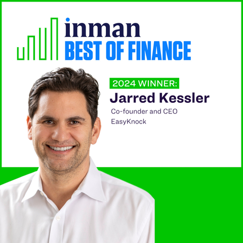 Jarred Kessler, EasyKnock CEO and Co-Founder has been awarded an Inman Best of Finance Award for 2024. (Photo: Business Wire)