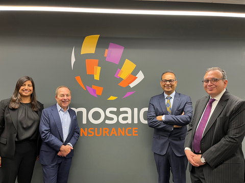 L to R : Reeva Bakhshi, CFO, Mosaic; Mitch Blaser, Co-CEO, Mosaic; Keshav R. Murugesh, Group CEO, WNS; and Krishnan Ethirajan, COO, Mosaic (Photo: Business Wire)