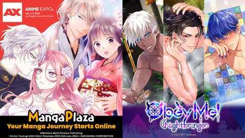 MangaPlaza, one of the largest digital manga stores in the U.S., and the popular mobile Otome game “Obey Me! Nightbringer” will be exhibiting at Anime Expo 2024! (Graphic: Business Wire)