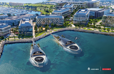 Rendering of Kilroy Oyster Point featuring a proposed Archer Sea Portal mobility hub. (Photo: Business Wire)