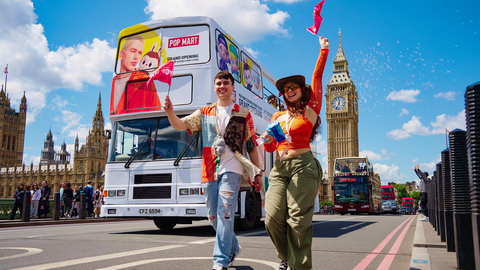 POP MART Bus drove through the heart of London, celebrating the grand opening of the POP MART Oxford Street Store on 22nd June. (Photo: Business Wire)