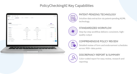 Patra’s PolicyCheckingAI, a proprietary, patent-pending technology, combines advanced Artificial Intelligence (AI) capabilities with intuitive workflows and comprehensive policy checklists and sets a new bar for checking policies with unsurpassed quality, accuracy, and efficiency. (Graphic: Patra)