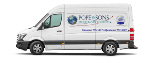 A digital rendering of a truck used by Pope & Sons' experienced heating and cooling technicians, who specialize in heating, ventilation, and air conditioning services. (Photo: Business Wire)