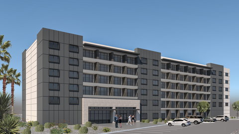 Caliber begins hotel conversion and property expansion to bring 104 new apartments and 88 townhouse-style units to prime South Phoenix location in Ahwatukee Foothills neighborhood. (Graphic: Business Wire)