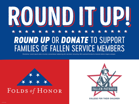 original In a show of patriotism during one of the biggest holidays of the year, Southern chicken and biscuits chain Bojangles is giving its customers the chance to give back to their local heroes all month long through a new round-up campaign. Donations will benefit not one, but two military-focused charities: Folds of Honor Foundation and Children of the Fallen Patriots Foundation. (Photo: Business Wire)