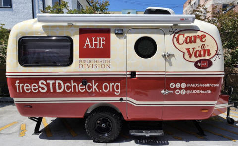 AHF's first new state-of-the-art Care-a-Van testing pod will be unveiled on Thursday, June 27 (Nat'l HIV Testing Day) in West Hollywood, CA. The solar-powered, self-contained pod has 2 testing rooms and was designed by AHF and paid for by the Los Angeles County Department of Public Health in an effort to improve HIV and STI testing. (Photo: Business Wire)