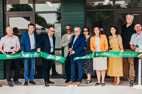 Left to right: Mitchell Rubin, Medisca CFO | Assemblyman Billy Jones | Stephane Nizri, Medisca Head of Engineering | Sanjay Goorachurn, Medisca CEO | Tony Dos Santos, Medisca Founder and Chairman | Maria Zaccardo, Medisca Co-Founder and Vice-Chair | Congresswoman Elise Stefanik | Panagiota Danopoulos, SVP of Global Strategy and Innovation | Senator Dan Stec | Larry Harney, Medisca Operations Manager (Photo: Business Wire)