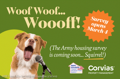 thumbnail Examples of Corvias’ resident campaign graphics to drive awareness and increase response rates for the Army Housing Tenant Satisfaction Survey. (Photo: Business Wire)