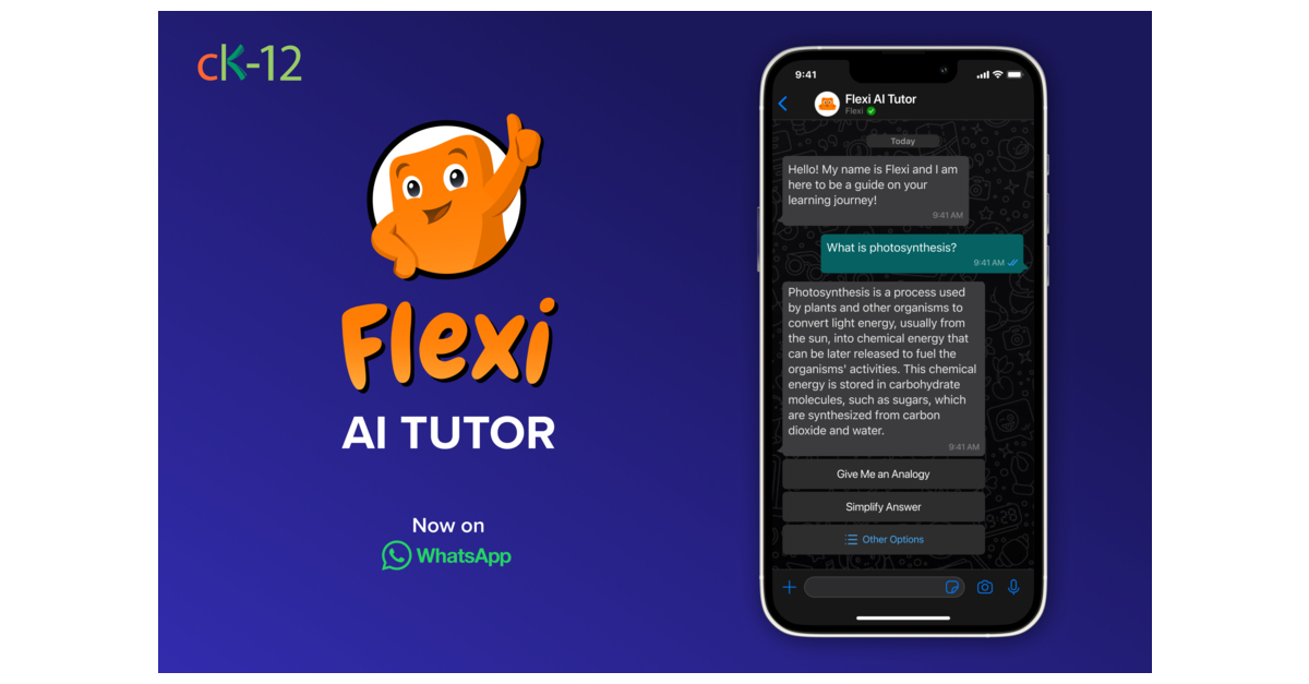 CK-12 Launches Flexi AI Tutor on WhatsApp in India - Business Wire